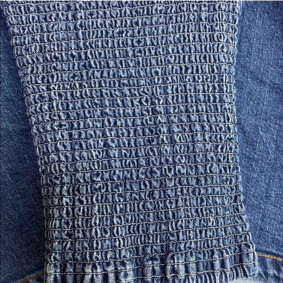 ANTHROPOLOGIE Pilcro Seamed Fringed Strap Denim Corset Bustier Tank - Picture 11 of 11